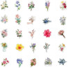 Lot de 50 autocollants floraux - Imperméables et réutilisables - Pour adultes et enfants - En vinyle - Thème nature - Décoration