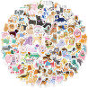 Lot de 100 autocollants de qualité supérieure pour chiens – Plus de 50 races d'autocollants imperméables pour animaux de compagn