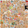 100 autocollants imperméables en vinyle mignons de Capybara - Jolis autocollants animaux Kawaii pour ordinateur portable, boutei