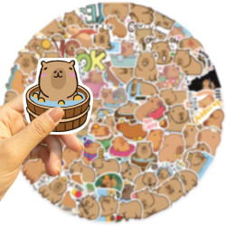 100 autocollants imperméables en vinyle mignons de Capybara - Jolis autocollants animaux Kawaii pour ordinateur portable, boutei