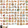 100 autocollants imperméables en vinyle mignons de Capybara - Jolis autocollants animaux Kawaii pour ordinateur portable, boutei