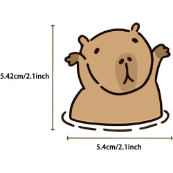 100 autocollants imperméables en vinyle mignons de Capybara - Jolis autocollants animaux Kawaii pour ordinateur portable, boutei