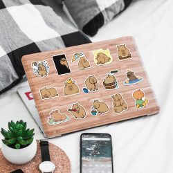 100 autocollants imperméables en vinyle mignons de Capybara - Jolis autocollants animaux Kawaii pour ordinateur portable, boutei