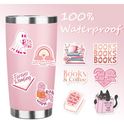 Tixlux 120PCS Autocollants Livres pour Kindle, Stickers Bookish, Décalques Amusants Étanches Vinyle pour Amateur de Livre Adulte