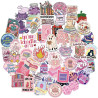 Tixlux 92PCS Autocollants Livres pour Kindle, Stickers Bookish Drôles Holographiques, Décalques Amusants Étanches Brillants pour