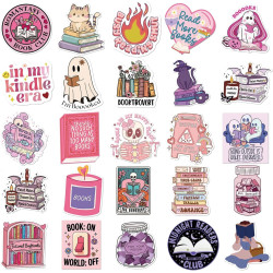 Tixlux 92PCS Autocollants Livres pour Kindle, Stickers Bookish Drôles Holographiques, Décalques Amusants Étanches Brillants pour