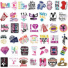 Tixlux 100PCS Autocollants Pom-Pom Girl, Stickers Cheerleader Rose, Décalques Étanches Brillants Cheerleading Favors Fête pour G
