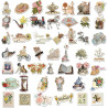 Tixlux 100PCS Autocollants Vintage, Stickers Rétro Esthétiques, Décalques Amusants en Vinyle Imperméable, Cadeaux pour Scrapbook