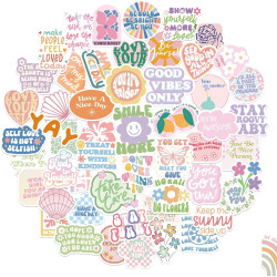 Tixlux 100PCS Autocollants Esthétiques pour Enfants, Citations Motivantes et Positives, Décalques Amusants en Vinyle Imperméable