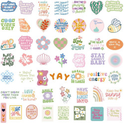 Tixlux 100PCS Autocollants Esthétiques pour Enfants, Citations Motivantes et Positives, Décalques Amusants en Vinyle Imperméable