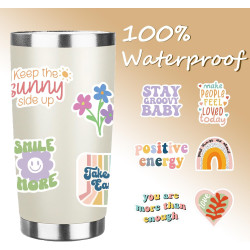 Tixlux 100PCS Autocollants Esthétiques pour Enfants, Citations Motivantes et Positives, Décalques Amusants en Vinyle Imperméable