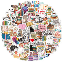 Tixlux 100PCS Autocollants Livres pour Kindle, Stickers Bookish Drôles, Décalques Amusants Étanches Vinyle pour Amateur de Livre