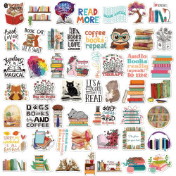 Tixlux 100PCS Autocollants Livres pour Kindle, Stickers Bookish Drôles, Décalques Amusants Étanches Vinyle pour Amateur de Livre