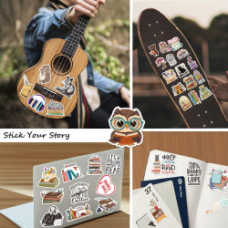 Tixlux 100PCS Autocollants Livres pour Kindle, Stickers Bookish Drôles, Décalques Amusants Étanches Vinyle pour Amateur de Livre