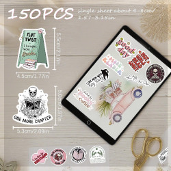 Tixlux 150PCS Autocollants Livres pour Kindle, Stickers Bookish Romantiques Holographiques, Décalques Amusants Étanches Vinyle p
