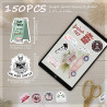 Tixlux 150PCS Autocollants Livres pour Kindle, Stickers Bookish Romantiques Holographiques, Décalques Amusants Étanches Vinyle p