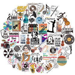 Tixlux 100PCS Autocollants Musique, Stickers Esthétiques pour Amoureux de Musique, Décalques Amusants Étanches Vinyle pour Enfan