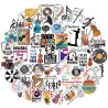 Tixlux 100PCS Autocollants Musique, Stickers Esthétiques pour Amoureux de Musique, Décalques Amusants Étanches Vinyle pour Enfan