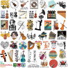 Tixlux 100PCS Autocollants Musique, Stickers Esthétiques pour Amoureux de Musique, Décalques Amusants Étanches Vinyle pour Enfan