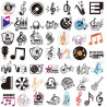Tixlux 100PCS Autocollants Musique, Stickers Esthétiques pour Amoureux de Musique, Décalques Amusants Étanches Vinyle pour Enfan
