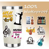 Tixlux 100PCS Autocollants Musique, Stickers Esthétiques pour Amoureux de Musique, Décalques Amusants Étanches Vinyle pour Enfan
