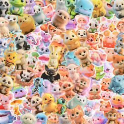 Lot de 100 autocollants de livre pour Kindle (Autocollants d'animaux vivants)