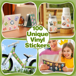 Lot de 100 autocollants de livre pour Kindle (Autocollants d'animaux vivants)