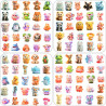 Lot de 100 autocollants de livre pour Kindle (Autocollants d'animaux vivants)