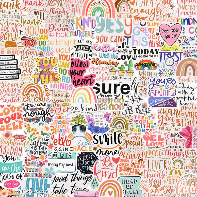 100 pcs Autocollants de livres lecture, citation motivationnelle, autocollant d'inspiration esthétique preppy imperméable pour b
