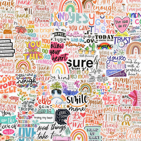 100 pcs Autocollants de livres lecture, citation motivationnelle, autocollant d'inspiration esthétique preppy imperméable pour b