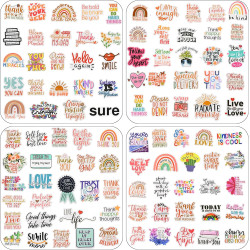 100 pcs Autocollants de livres lecture, citation motivationnelle, autocollant d'inspiration esthétique preppy imperméable pour b
