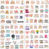 100 pcs Autocollants de livres lecture, citation motivationnelle, autocollant d'inspiration esthétique preppy imperméable pour b