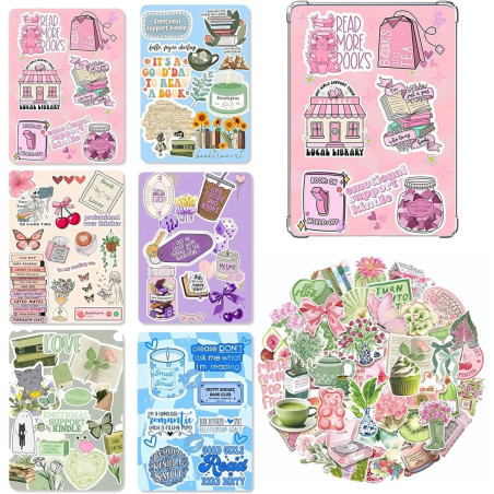 6 feuilles de carton pour kindle + 50 autocollants - 17x12cm (6,8x4,8 pouces) accessoire liseuse, compatible avec kindle paperbl