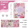6pcs inserts pour kindle paperblanc, set d'accessoires pour liseuse avec 2 bracelets chaîne pour téléphone, motif livre rose, co
