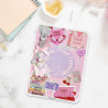 6pcs inserts pour kindle paperblanc, set d'accessoires pour liseuse avec 2 bracelets chaîne pour téléphone, motif livre rose, co