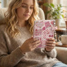6pcs inserts pour kindle paperblanc, set d'accessoires pour liseuse avec 2 bracelets chaîne pour téléphone, motif livre rose, co