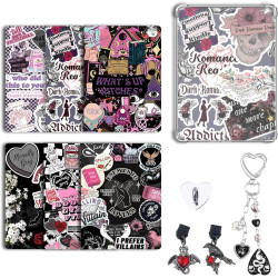 Velvetglow 6 cartes décoratives pour étui transparent pour liseuse électronique avec 2 étiquettes, ensemble design (6,8 x 4,8 po
