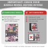 Velvetglow 6 cartes décoratives pour étui transparent pour liseuse électronique avec 2 étiquettes, ensemble design (6,8 x 4,8 po