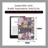 Velvetglow 6 cartes décoratives pour étui transparent pour liseuse électronique avec 2 étiquettes, ensemble design (6,8 x 4,8 po