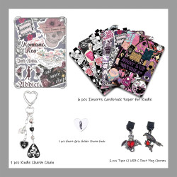 Velvetglow 6 cartes décoratives pour étui transparent pour liseuse électronique avec 2 étiquettes, ensemble design (6,8 x 4,8 po