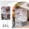 Velvetglow 6 cartes décoratives pour étui transparent pour liseuse électronique avec 2 étiquettes, ensemble design (6,8 x 4,8 po
