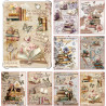 Set de 8 cartes décoratives vintage pour kindle paperblanc,inserts papier illustrés thème lecture,accessoires kindle pour person