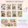 Set de 8 cartes décoratives vintage pour kindle paperblanc,inserts papier illustrés thème lecture,accessoires kindle pour person