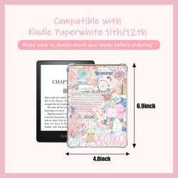 Velvetglow 6 cartes décoratives pour étui transparent pour liseuse électronique avec 2 étiquettes, compatible avec kindle paperb