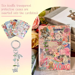 Velvetglow 6 cartes décoratives pour étui transparent pour liseuse électronique avec 2 étiquettes, compatible avec kindle paperb