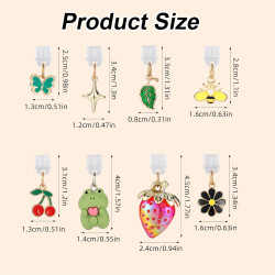 8pcs Breloques Anti-Poussière pour Kindle, 8 Styles Pendentifs Premium Forme Fraise Grenouille et Cerise Bouchons Anti-Poussière