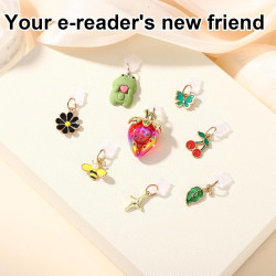 8pcs Breloques Anti-Poussière pour Kindle, 8 Styles Pendentifs Premium Forme Fraise Grenouille et Cerise Bouchons Anti-Poussière