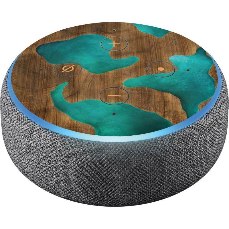 Head Case Designs sous Licence Officielle Alyn Spiller Wood and Resin Aqua Mix Art Vinyle Peau Compatible avec Amazon Echo Dot (
