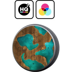 Head Case Designs sous Licence Officielle Alyn Spiller Wood and Resin Aqua Mix Art Vinyle Peau Compatible avec Amazon Echo Dot (