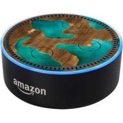 Head Case Designs sous Licence Officielle Alyn Spiller Wood and Resin Aqua Mix Art Vinyle Peau Compatible avec Amazon Echo Dot (